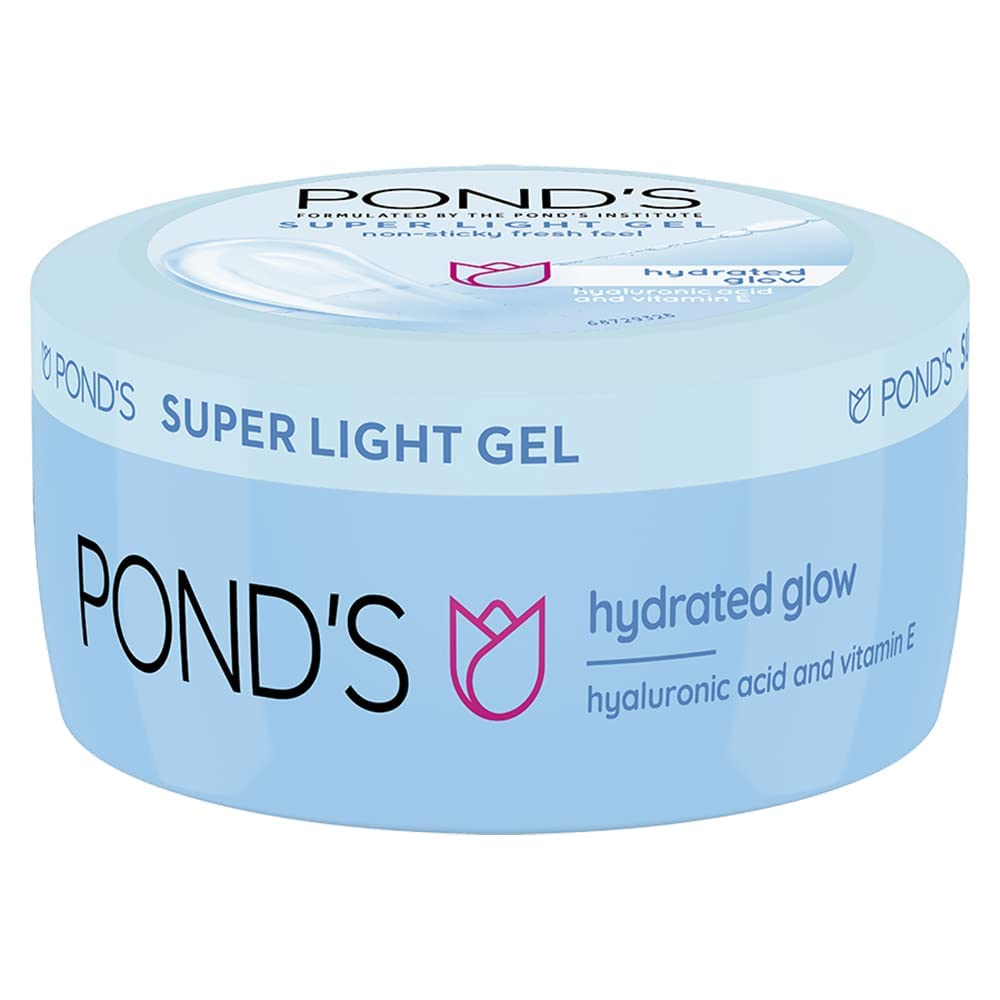 Loman PONDS Super Light Gel Oil Free Face Moisturizer 49 g, With Hyaluronic Acid & Vitamin E for Fresh Glowing Skin & 24 hr Hydration - Daily Use
