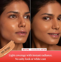 Dot & Key Strawberry Dew Tinted Sunscreen SPF 50 PA with Niacinamide & Hyaluronic Acid, available in Beige Medium (05) shade, 50ml for sun protection and hydration.