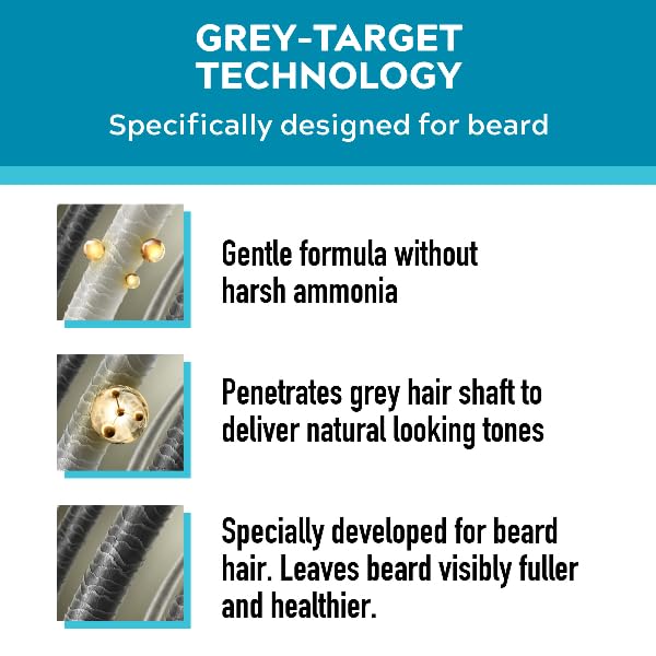 Just For Men Just for men Moustache & Beard Dark Brown Dye, Eliminates Grey for a Thicker & Fuller Look M45