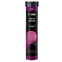 Tonic Health Rest and Recovery Magnesium Effervescent Tablets - 300mg Elemental Magnesium, Ashwagandha, Lemon Balm - No Sugar, Vegan Multivitamin - Relax and Recharge, Calming Cherry 60 Count