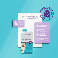 Skin Republic Hyaluronic Acid + Collagen Sheet Mask Clinically Proven to Provide 48-Hours of Long-Lasting Hydration. Made in Korea. (Pack of 3)