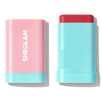 SHEGLAM Glass Glow Blush Stick Cream for Cheek and Lip, Waterproof Hydrating Tinted Solid Moisturizer Blendable Natural Grow Nude Face Blush Makeup-Cherry Express