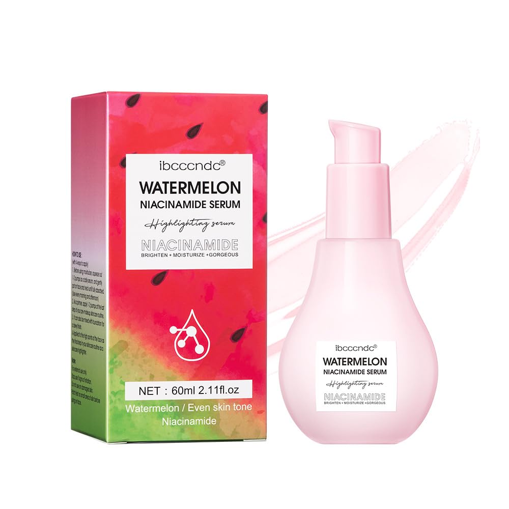 Beliky Girl Watermelon Niacinamide Serum, Hydrating Face Serum for Skin Care, Facial Serum with Hyaluronic Acid & Watermelon Extract, Brighten and Moisturizing, Natural Glow Skin Serum Priming Liquid Highlighter