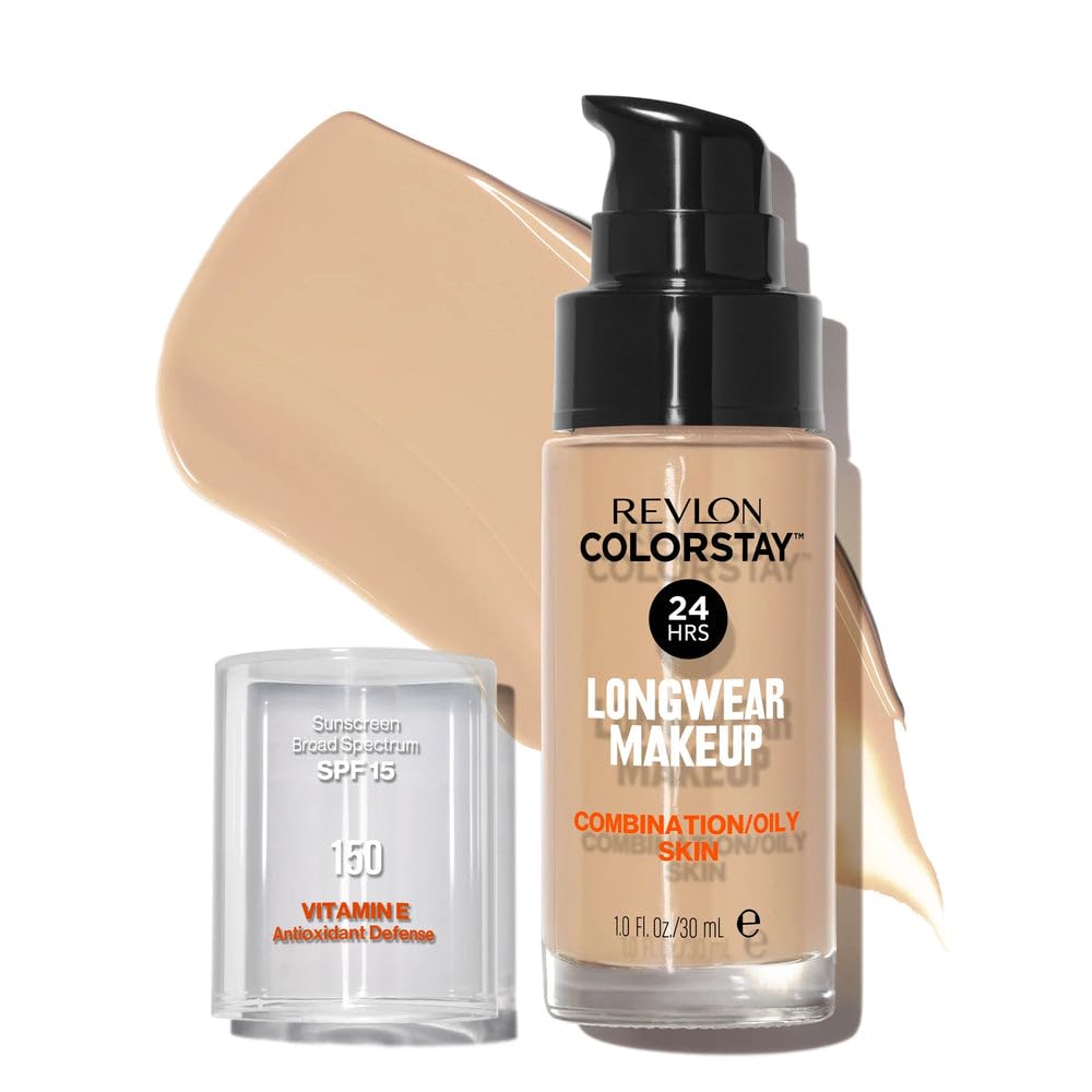 Revlon Colorstay Liquid Foundation Makeup for Combination/Oily Skin SPF15 Medium to Full Coverage (30ml) Matte Finish, Buff (150) Unisex