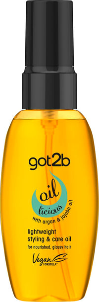 Got2B got2b Oil-licious Lightweight Styling & Care Oil 50 ml, for Nourished, Glossy Hair, with Argan & Jojoba Oil, Vegan Formula