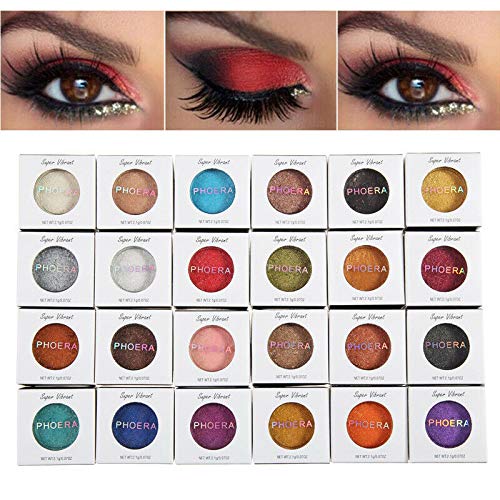 Phoera PHOERA Super Vibrant Ultra-Metallic Eyeshadow Long Lasting Waterproof Shimmer High Pigment Glitter Eye Shadow Palette Cosmetic Makeup AQUAPURITY (101 CREAM)