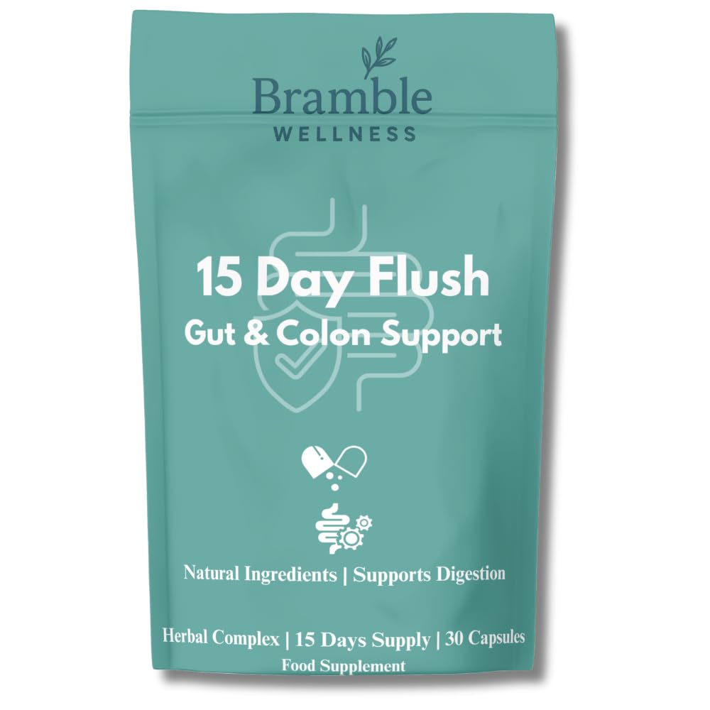 HB SPARK Bramble Wellness 15 Day Gut Cleanse & Digestive Support – Colon Cleanse Supplement with Psyllium Husk, Aloe Vera, Probiotics & Fibre – Bloating Relief – Vegan, Non-GMO – UK Made