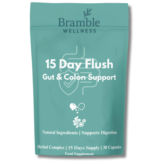 HB SPARK Bramble Wellness 15 Day Gut Cleanse & Digestive Support – Colon Cleanse Supplement with Psyllium Husk, Aloe Vera, Probiotics & Fibre – Bloating Relief – Vegan, Non-GMO – UK Made