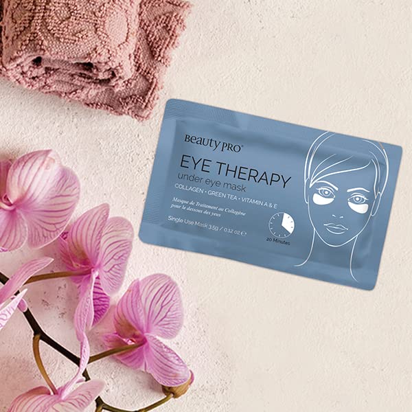 BEAUTYPRO EYE THERAPY Collagen Under Eye Masks with Green Tea Extract | 3 Applications | for Puffy Eyes | Under Eye Pads for Fine Lines & Wrinkles | Ideal Pamper Gifts | Face Care