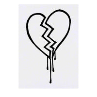 Azeeda 'Broken Heart' Temporary Tattoo - Water Resistant, Skin-Safe, Non-Toxic Transfer (TO00018151)