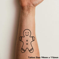 Azeeda 'Gingerbread Man Outline' Temporary Tattoo - Water Resistant, Skin-Safe, Non-Toxic Transfer (TO00084785)