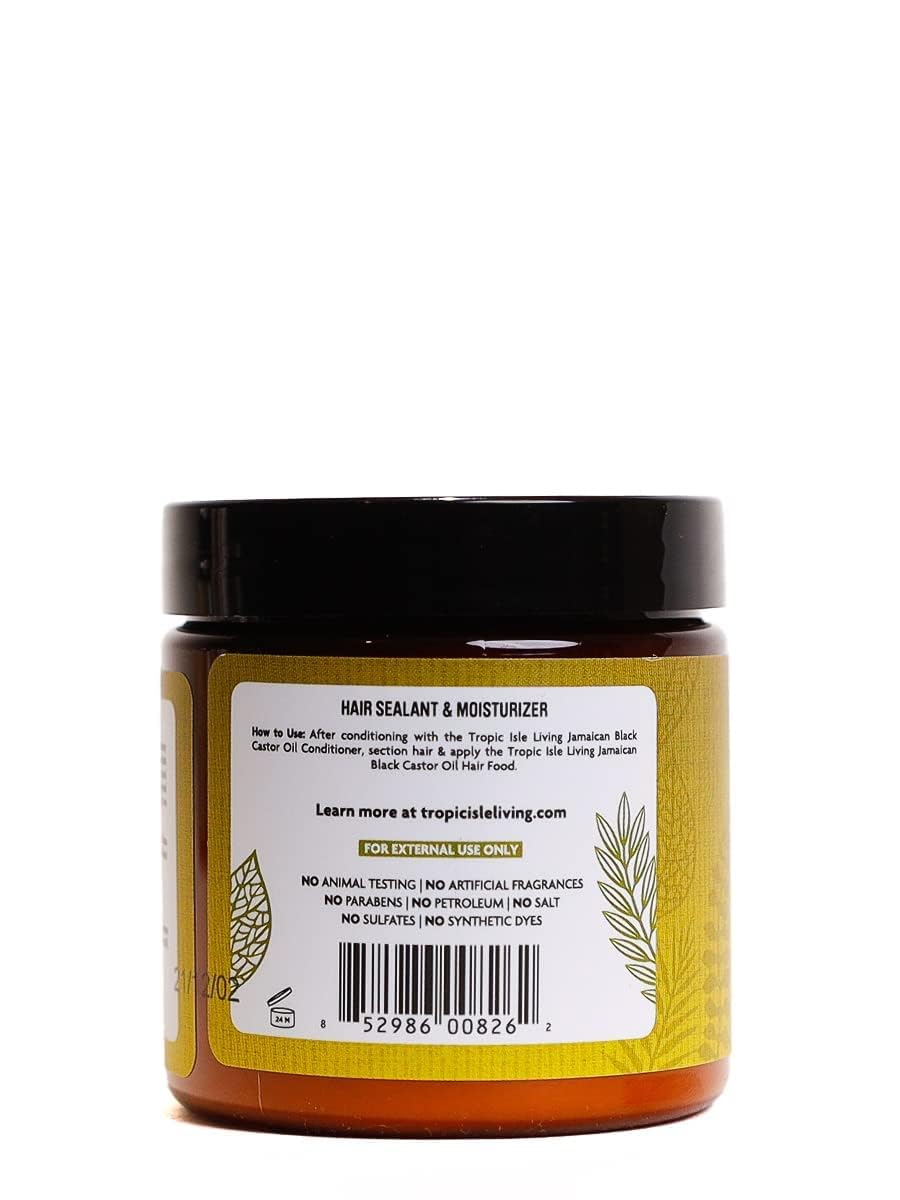 Tropic Isle Living Black Castor Oil Hair Food 118ml | Gives Hydration and Moisturizing, Add Shine with Shea Butter, Strong Hair Roots and Scalp, Promote Hair Growth with Jamaican Black Castor Oil