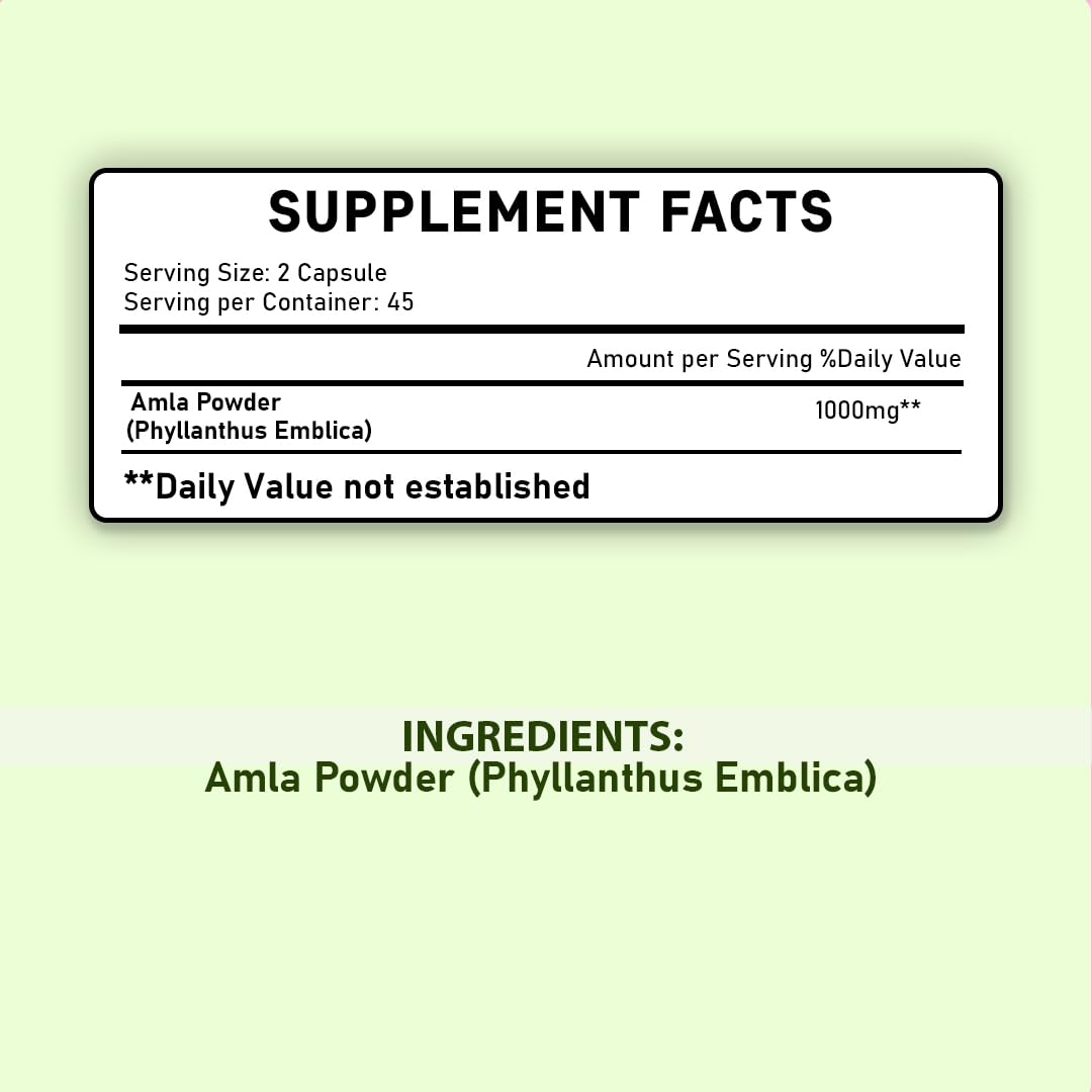 minature Mi Nature Amla Tablets -90 Tablets,1000mg | 100% Natural Amla Tablet | Amalaki | phyllanthus emblica | Immunity Booster | Vitamin C | Gluten Free | Vegan | from India