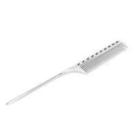 FILFEEL Hair Comb, Professional Rat Tail Hair Comb Salon Hairdressing Styling Comb Barber Aluminum Metal Comb (Silver)
