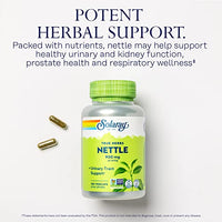 SOLARAY Nettle Leaf 450mg Healthy Kidney, Urinary & Prostate Support Traditional Use for Healthy Allergy Response & Respiratory Wellness 180 CT