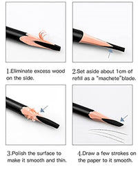 Go Ho 12 PCS Black Eyebrow Eyeliner Pencil Set, Waterproof Eyebrow Pencil,Long-lasting Sweat-proof Eyeliner Makeup Brow Tint Pen（Black）