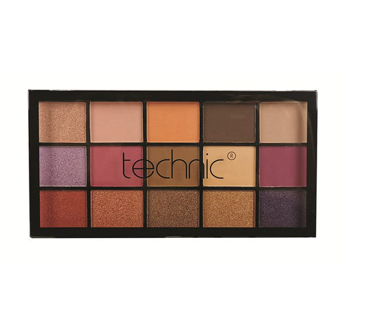 Technic Eyeshadow Palette 15 Pressed Pigment Persian Violet Shimmer & Matte Eyes