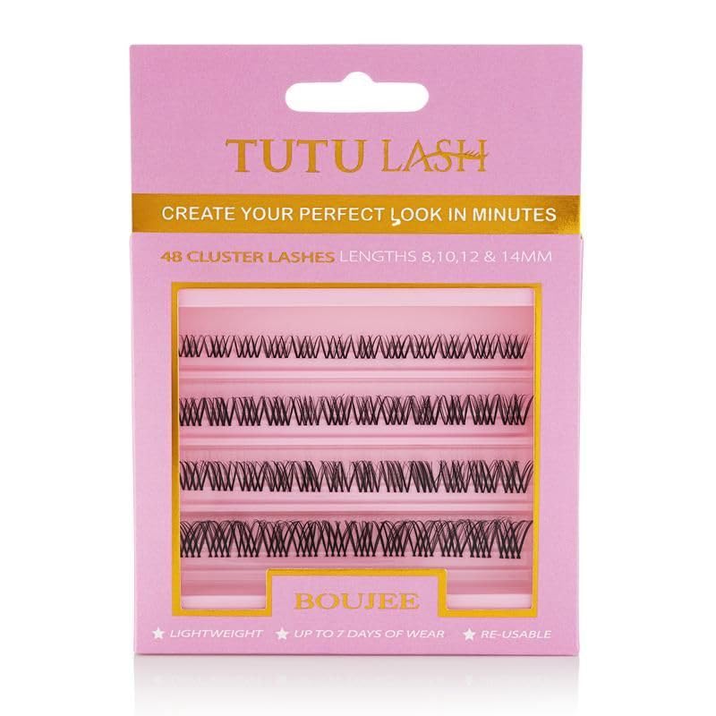 TUTU LASH DIY Cluster Lashes BOUJEE 48 x cluster lashes self application easy to apply lashes lash cluster box re-usable vegan (Boujee Cluster Lash Box)