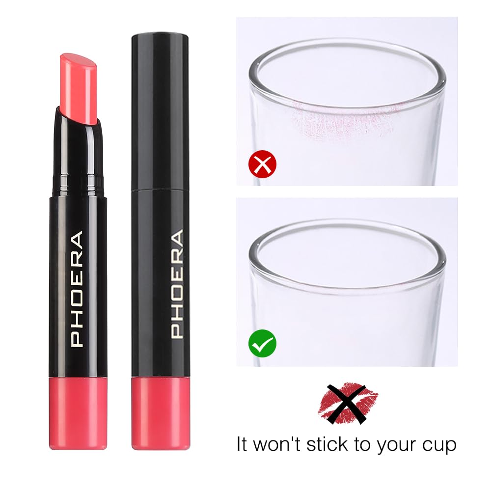 Phoera PHOERA Ultra Matte Non-Transfer Lipstick, 24hr Long-Lasting, Waterproof, Smudge Resistant, High-Intensity Colour, Creamy Matte, Hypoallergenic (302 JANET)