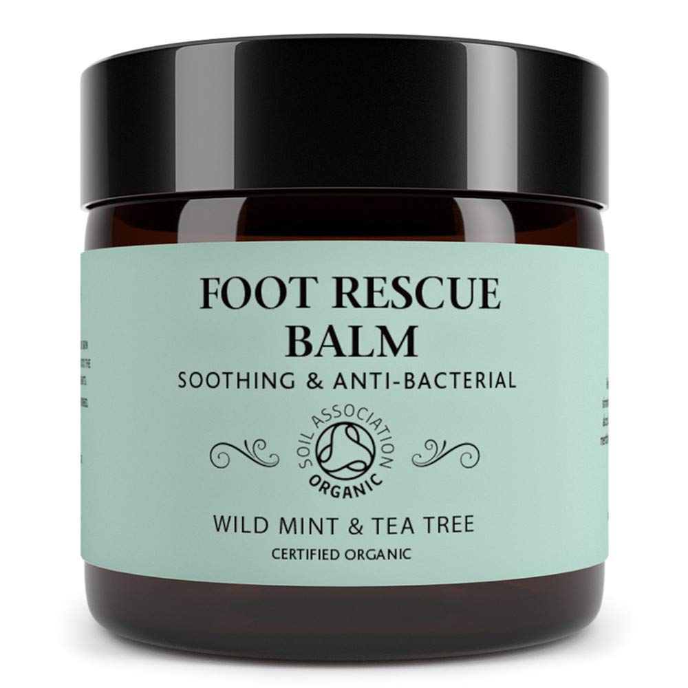 Botanicals Rescue Foot Balm for Cracked Heels, Dry Skin, Anti-fungal Vegan Organic Repair Cream for Athletes Foot Treatment, Diabetics, Mint & Tea Tree