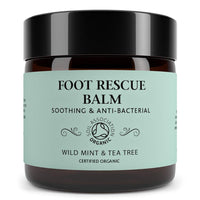 Botanicals Rescue Foot Balm for Cracked Heels, Dry Skin, Anti-fungal Vegan Organic Repair Cream for Athletes Foot Treatment, Diabetics, Mint & Tea Tree