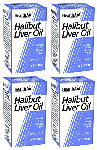 HealthAid Halibut Liver Oil Capsules - Pack of 4, Total 360