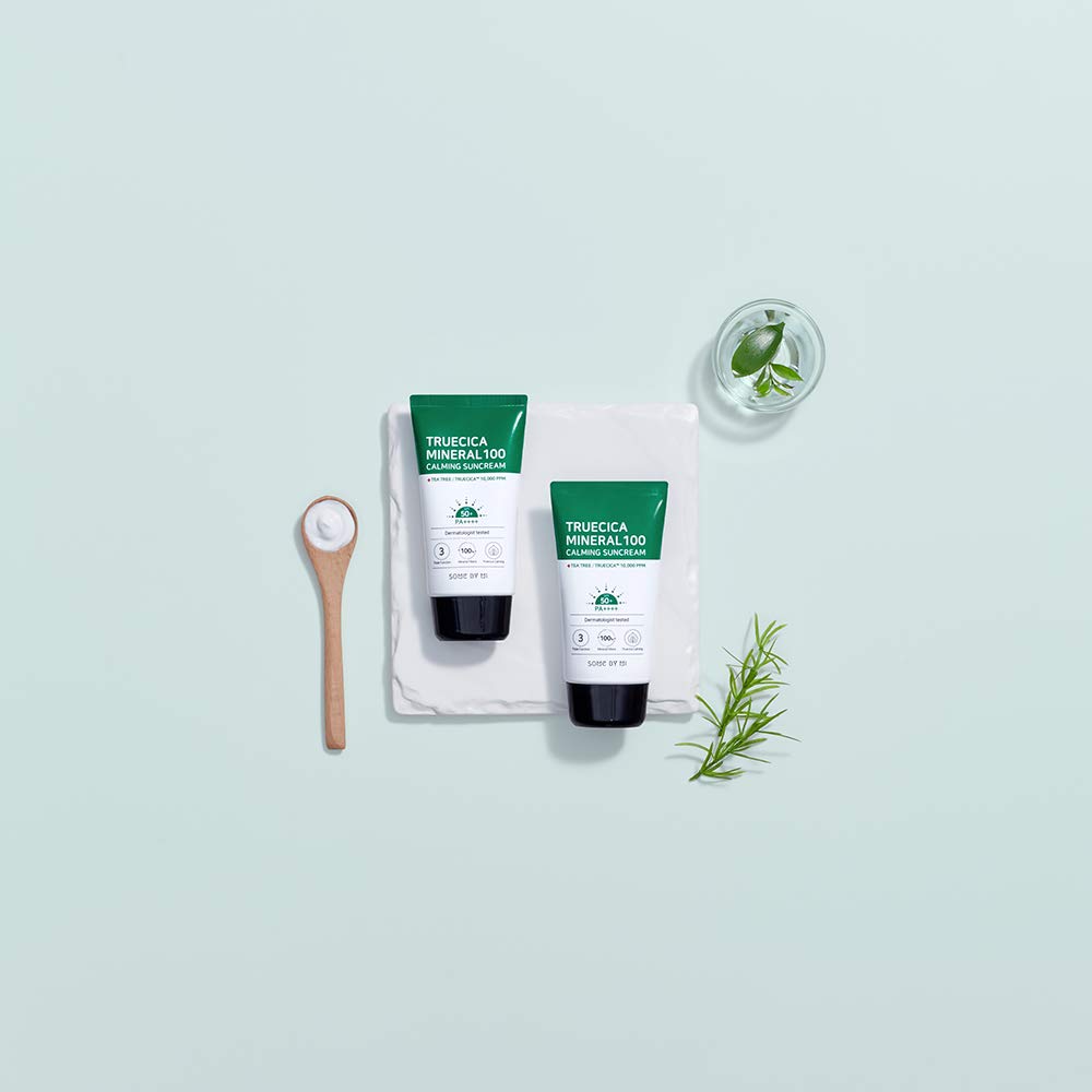 SOME BY MI Somebymi Truecica Mineral 100 Calming Suncream SPF50+ PA++++ (50ml) BTOB Mild Sun Block Sunscreen Cream True Cica, Somebymi