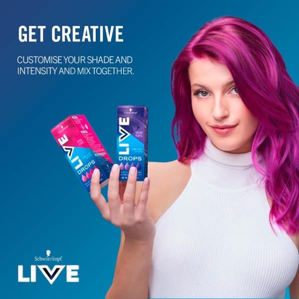 LIVE Live Schwarzkopf Colour Drops, Vegan, Semi-Permanent, Lasts 2 to 12 Washes, Ice Silver, 30 ml