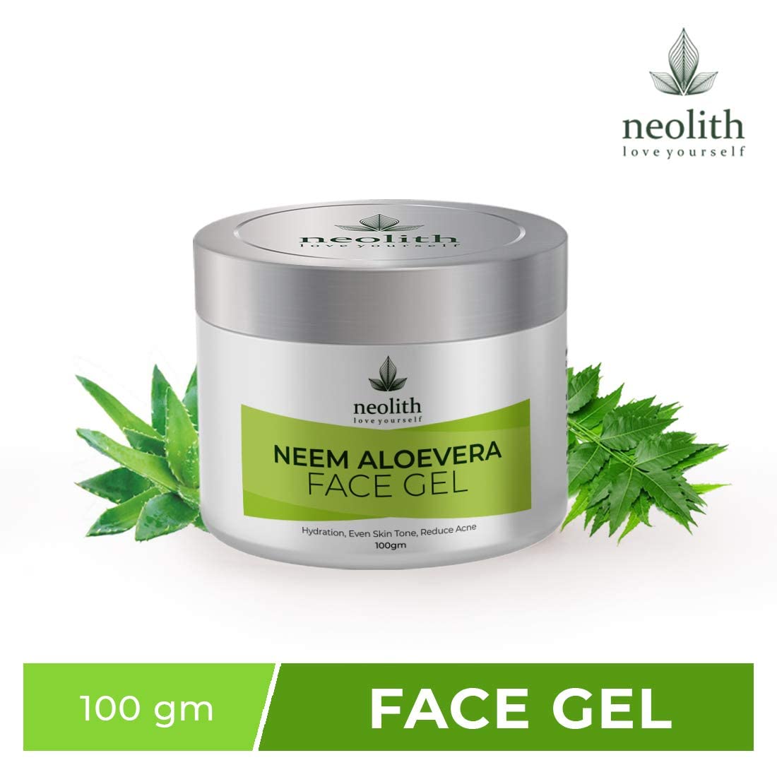 Neolith Neem Aloe Vera Soothing & Hydrating Gel || Non-Toxic Aloevera Gel For Acne, Scars, Glowing & Radiant Skin Treatment || Paraben Free, Vegan ||100 gm