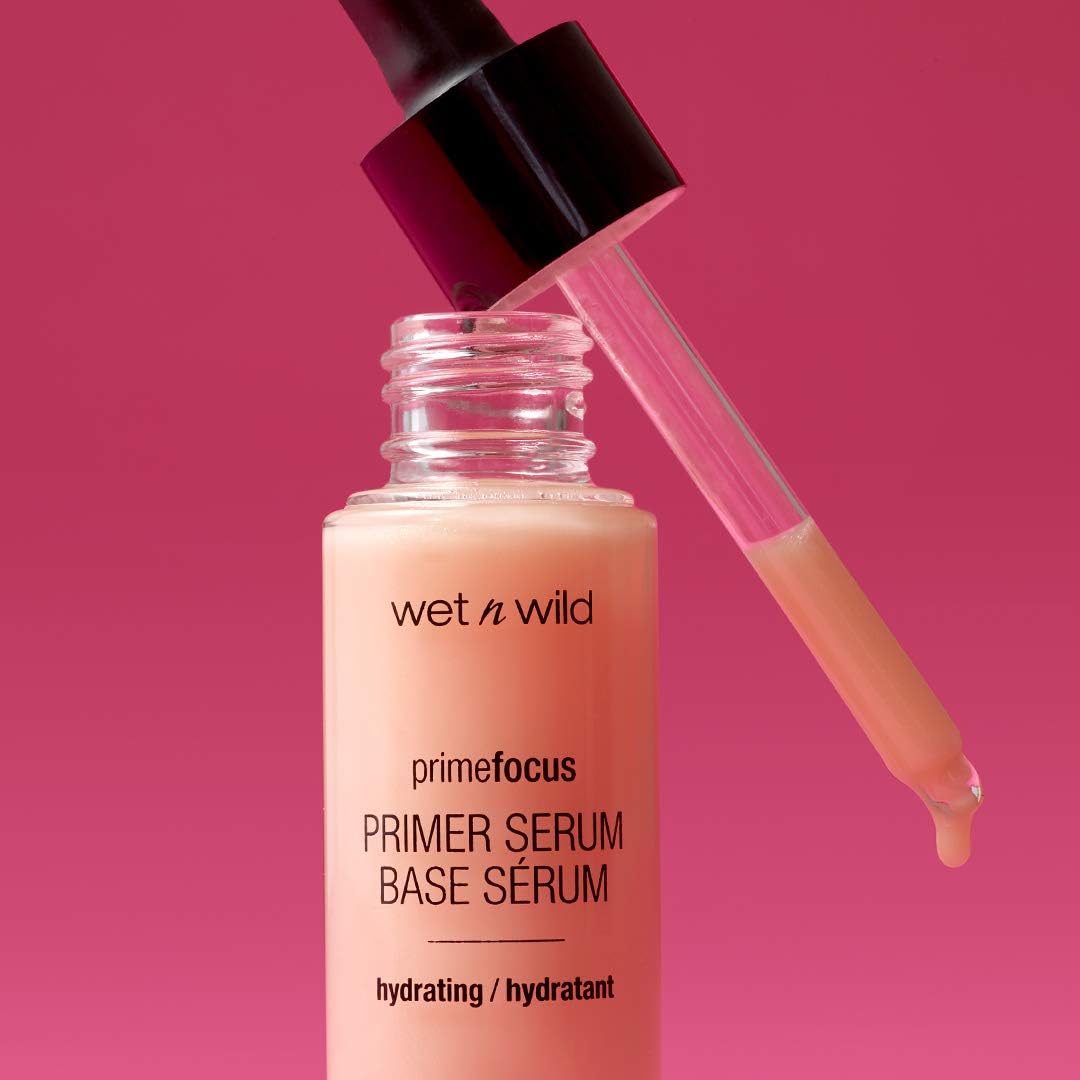 wet n wild Wet n Wild, Prime Focus Primer Serum, Water-based Serum Primer with Rose Water, Camellia Leaf Extract for a Nourishing Effect, Long-lasting and Hydrating Formula with Silky and Creamy Texture