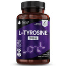 NEW LEAF PRODUCTS L-Tyrosine Supplement 1100mg - Free Form Amino Acid - 120 Vegan Capsules - Fermented High Strength L Tyrosine Supplement - No Artificial Preservatives