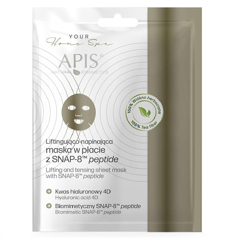 Apis Lifting and Tensing Sheet Mask with SNAP-8 MT Peptide and Green Tea ANTI WRINKLE, LIFTING, ANTI AGE, MISTURISING