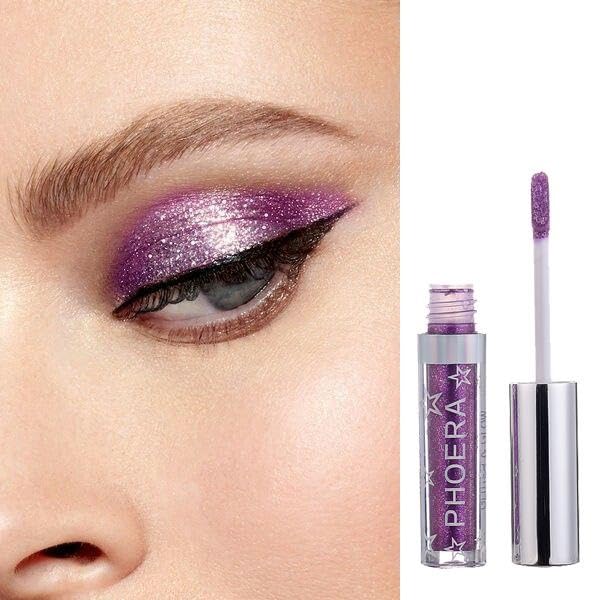 Phoera AQUAPURITY - PHOERA Magnificent Metals Waterproof Liquid Glitter & Glow Eyeshadow Palette Shimmer Long Lasting Cosmetic Metallic Eye Shadow Pigment Makeup (105 DARE)