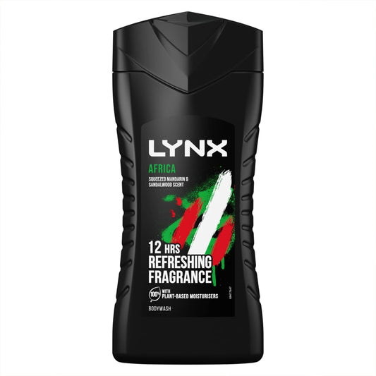 Lynx 12hr Refreshing Africa Squeezed Mandarin & Sandalwood Bodywash, 225ml