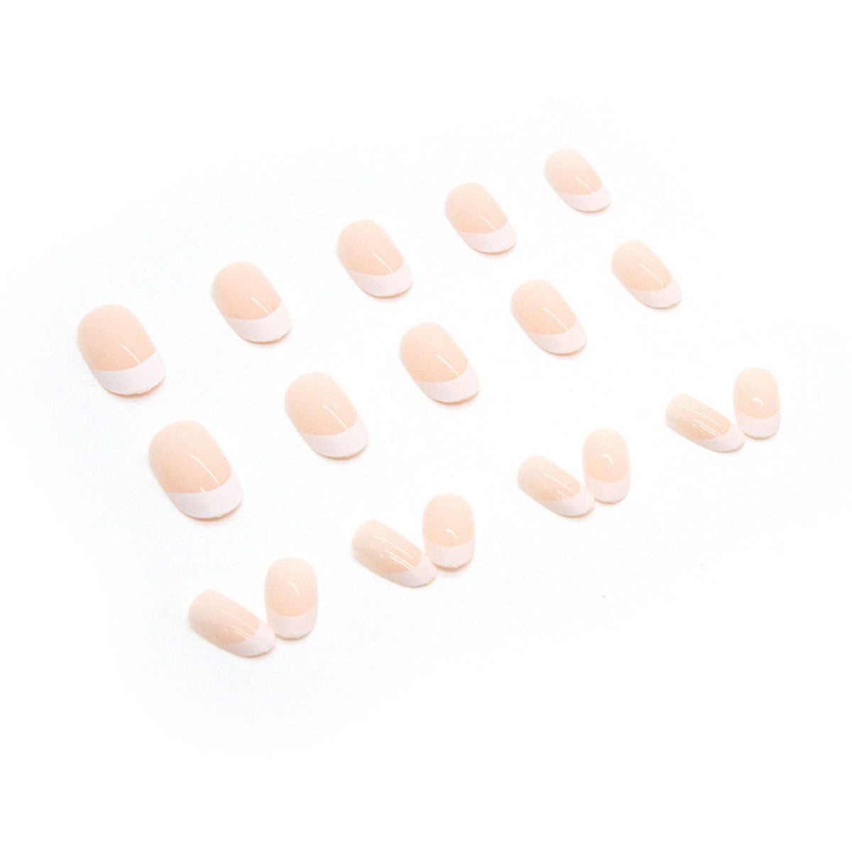 HERBINSOLS Almond False Nails - French Tip Press on Nails - White Tips Press on Nails Short - 12 Sizes Removable Glue on Nails Full Cover Stick on Nails for Women DIY Manicure