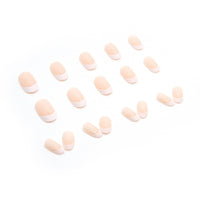 HERBINSOLS Almond False Nails - French Tip Press on Nails - White Tips Press on Nails Short - 12 Sizes Removable Glue on Nails Full Cover Stick on Nails for Women DIY Manicure
