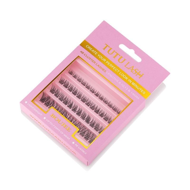 TUTU LASH DIY Cluster Lashes BOUJEE 48 x cluster lashes self application easy to apply lashes lash cluster box re-usable vegan (Boujee Cluster Lash Box)