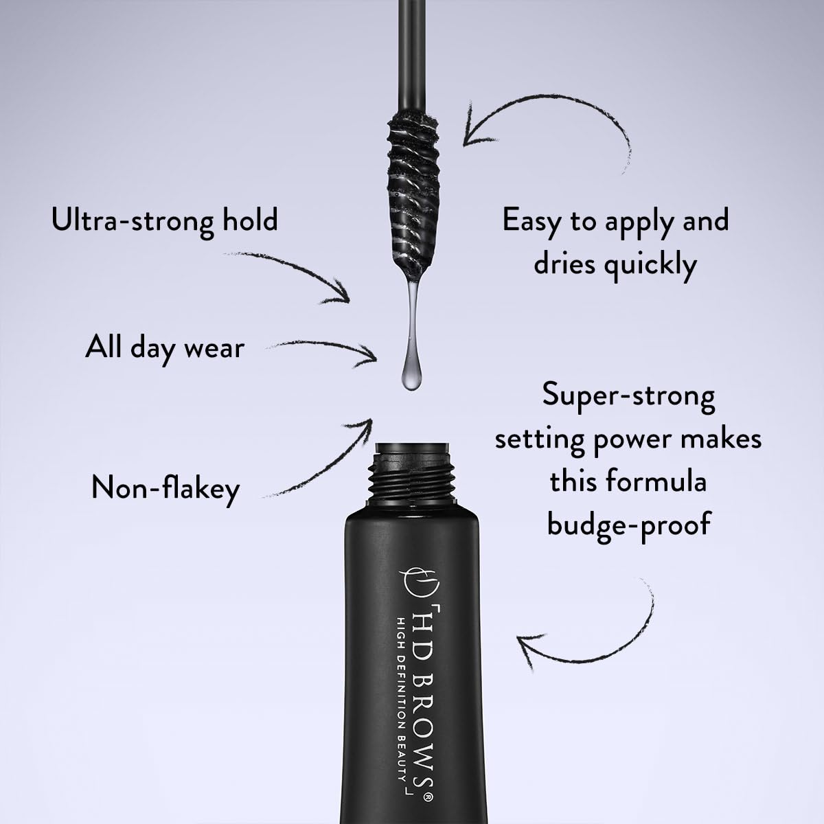 HD Brows HD BROWS Brow Glue Brow Setting Gels Extreme Hold Gel, Dark Brown/Black