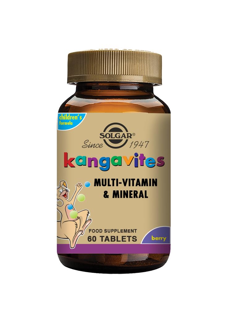 Solgar Kangavites Bouncing Berry Complete Multivitamin and Mineral Formula Chewable Tablets - Pack of 60-28 Active Ingredients - Supports a Healthy Lifestyle - Vegan and Gluten Free