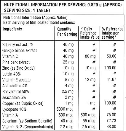 I-Dew Vision Pro Supplement 120 tablets - Lutein Natural Eye Supplement - Zeaxanthin, Astaxanthin, Bilberry Extract, Vitamins A, B12 & Zinc for Normal Vision - 4 Pack(1 Tablet per Day, 4 Month Supply)