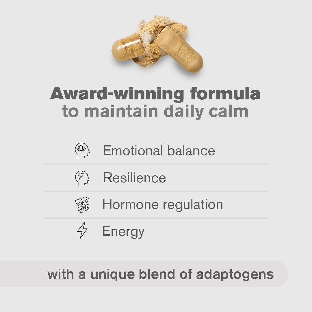 dr vegan Stay Calm Supplement, Stress and Anxiety Relief | Ashwagandha KSM 66, Magnesium, L-Theanine, Rhodiola, Schisandra & Cordyceps | 60 Vegan Capsules, 2-A-Day