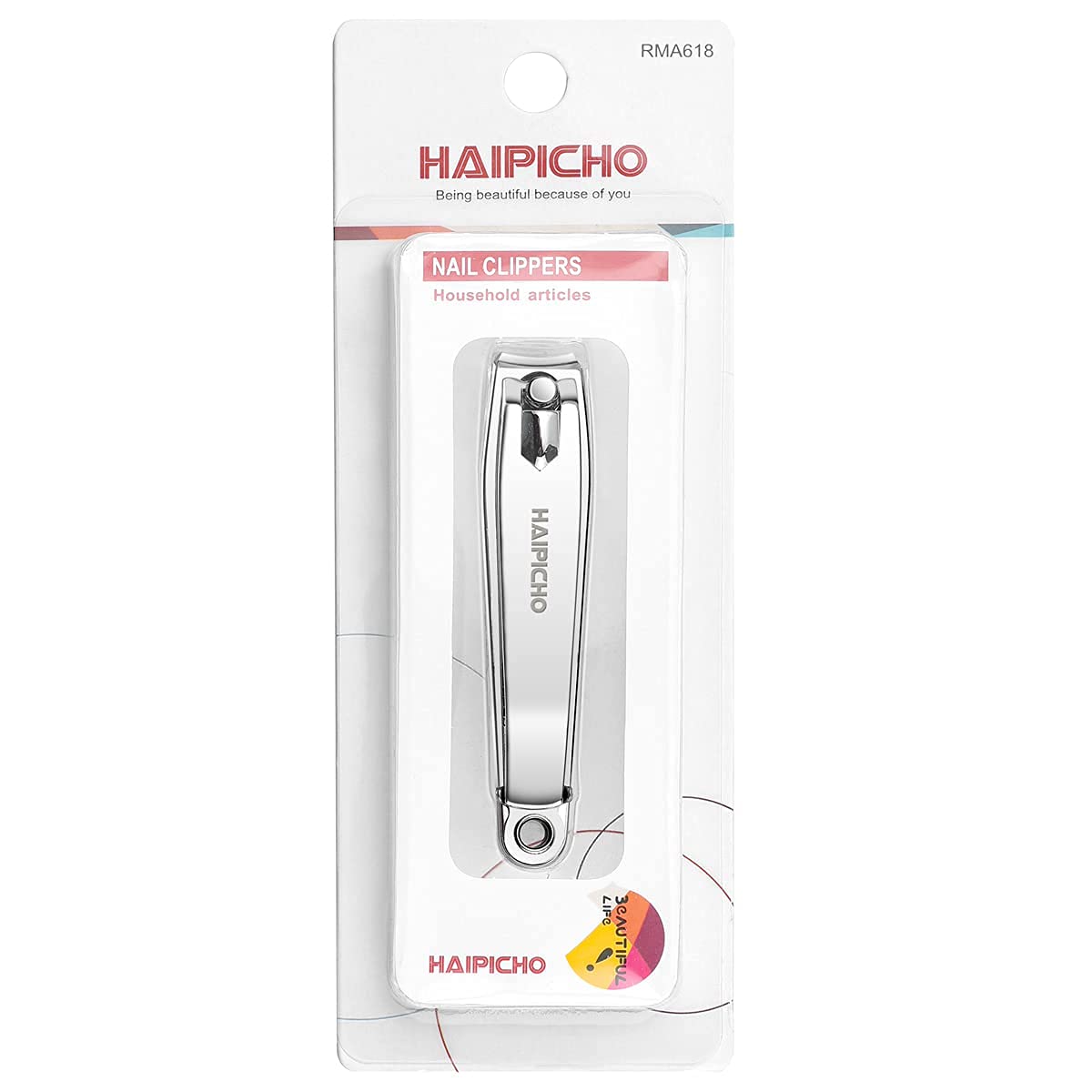 haipicho Nail Clipper, Made with Heavy Duty Stainless Steel, Suitable for Thick Fingernail Toenail Men Women (Silver 1 Pack)
