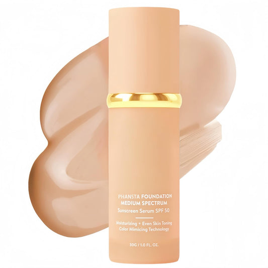 LaluluTek 4-in-1 Foundation - Moisturizer, Concealer, SPF50 Sunscreen, and Color Changing Fluid for All Skin Types, Long-Lasting Formula, 30ML