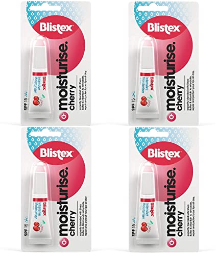 Blistex Intensive Moisturiser Cherry Lip Balm SPF 15 Hydrating & Nourishing Lip Moisturiser 6 ml (Pack of 4)