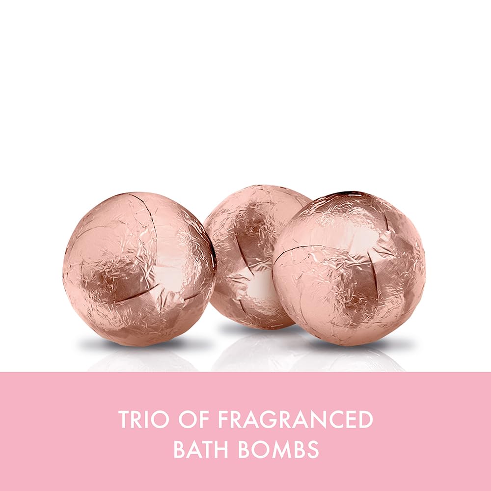 Baylis & Harding Jojoba, Vanilla & Almond Oil Luxury Bath Bomb Heart Trio Gift Set (Pack of 1) - Vegan Friendly