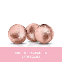 Baylis & Harding Jojoba, Vanilla & Almond Oil Luxury Bath Bomb Heart Trio Gift Set (Pack of 1) - Vegan Friendly