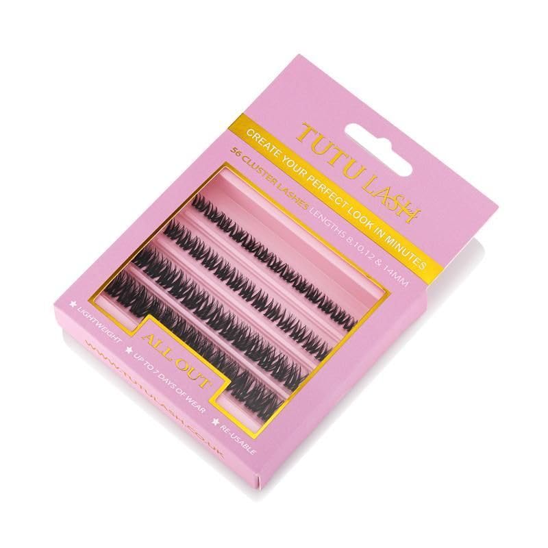 TUTU LASH Tutu Lash DIY Cluster Lashes ALL OUT 56 x cluster lashes self application easy to apply lashes lash cluster box re-usable vegan (All Out Cluster Lash Box)
