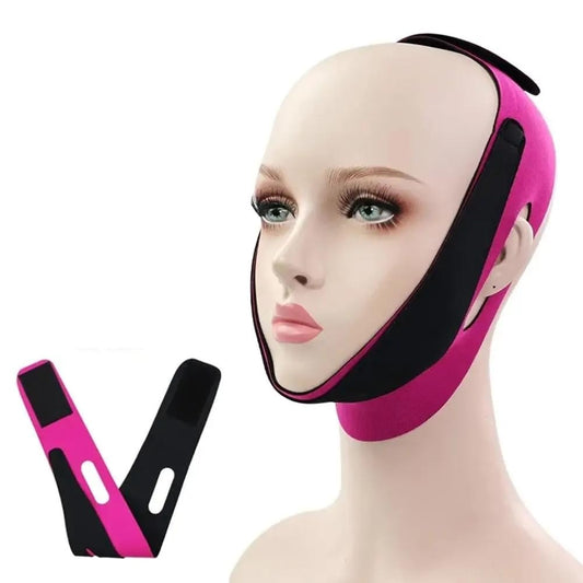 EZB Face Slimming Strap for Double Chin Removal, Saggy Neck Lifting & Face Contouring | Soft Comfortable Facial Toning Device | Pink/Black