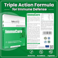 Tresible Vitamin C and Zinc Tablets for Immune Support (12 Weeks Supply) - Easy to Swallow Vitamin D, Zinc and Vitamin C Tablets to Improve Bones and Muscles Health - 84 Vegetarian Tablets for Adults