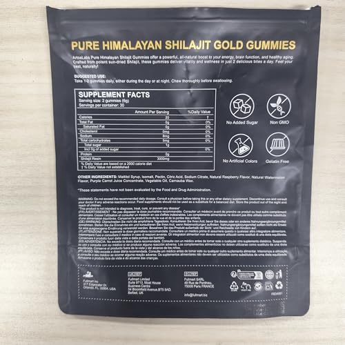 Shilajit Gummies for Men & Women, 60 Chewable Pure Himalayan Shilajit Gummies Gold Supplement - Rich in Ashwagandha, Fulvic Acid & 85+ Trace Minerals, Supports Energy & Immunity, Vegan